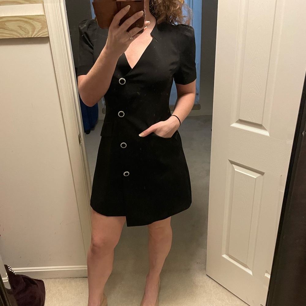 Elegant Black Button-Down Dress